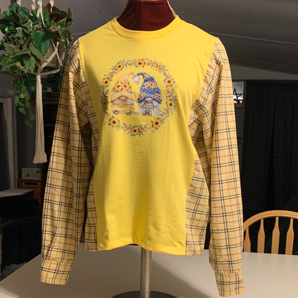 Yellow Graphic Long Sleeve Shirt.